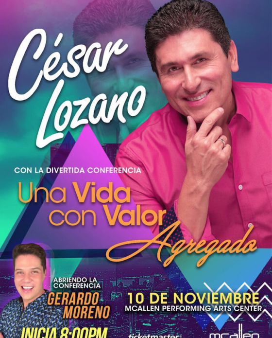 Cartel de César Lozano - Conferencia Una Vida con Valor Agregado